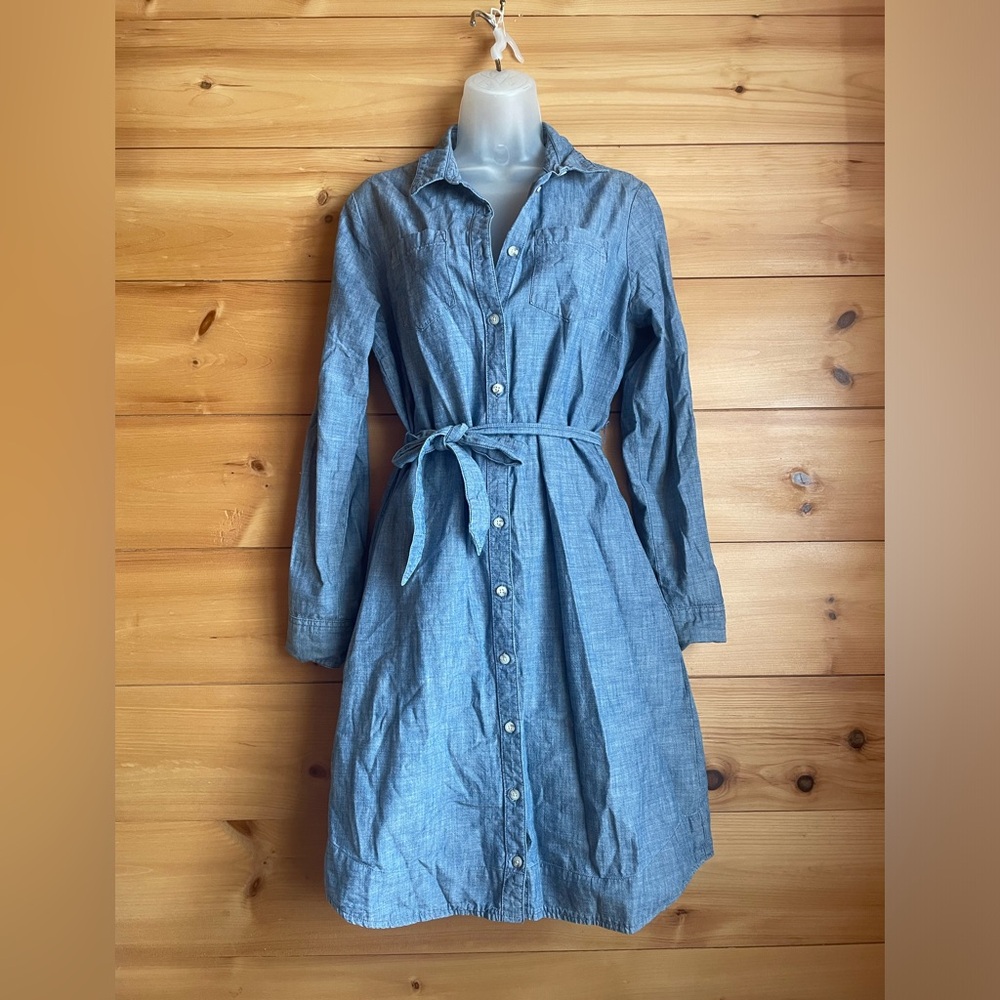 LL Bean Chambray button up dress NWOT